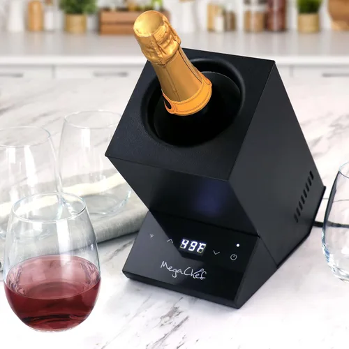 Vista 2 de MegaChef Enfriador de vino eléctrico, botella individual, negro, 25oz