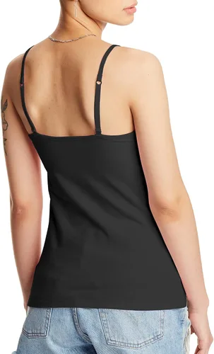 Vista 2 de Hanes - Cami de algodón elástico para mujer con sostén integrado