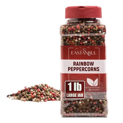 Vista 10 de Eastanbul - Recambio de granos de pimienta arcoíris para molinillo, natural, vegano, 4.9 onzas Peppercorns Whole Rainbow White, Green, Pink, Black