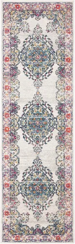 Vista 3 de SAFAVIEH Evoke Collection EVK250A - Alfombra de pasillo, 2 pies 2 pulgadas x 7 pies, color crema y fucsia, diseño oriental Shabby chic, no desprende