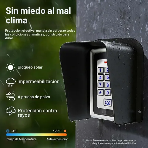 Vista 3 de Cubierta de lluvia para timbre de puerta de metal negro laminado en frío, protector de carcasa de acero para timbre de puerta de video, cubierta