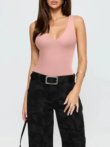 Vista 40 de REORIA Butsmooth® - Body sin mangas con cuello en V profundo y escote en V para mujer