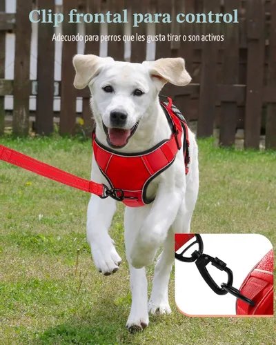 Vista 5 de Chaleco de perro de servicio para perros medianos, arnés de perro de servicio en entrenamiento con parches, chaleco ajustable para perros con Arnés