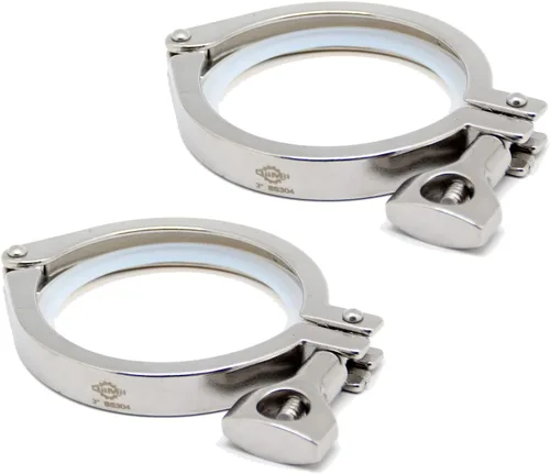Vista 15 de Acero inoxidable 304 Single Pin Heavy Duty Tri Clamp con tuerca de ala para virola TC 1.5 "con 1 unid junta de silicona
