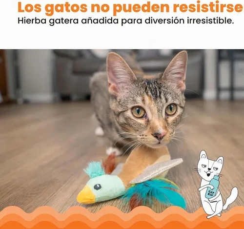 Vista 5 de Catstages Flapperz Pato de Peluche Juguete Interactivo con Hierba Gatera para Gatos