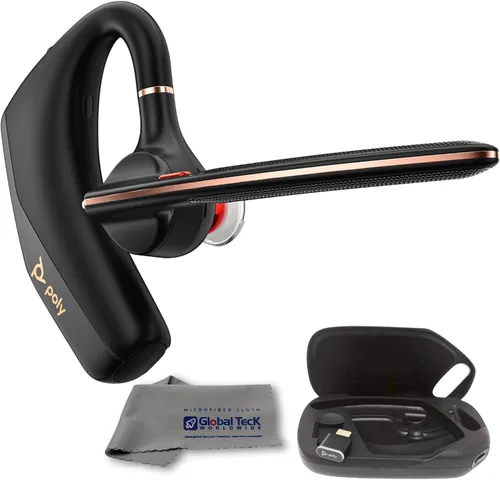 Vista 10 de Poly Voyager Legend 50-M - Auriculares Bluetooth, funda de carga, cancelación de ruido alimentada por IA, tecnología WindSmart de 4 micrófonos