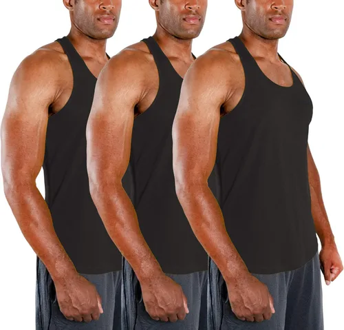 Vista 9 de DEVOPS Paquete de 3 camisetas sin mangas para hombre, con espalda en Y, ajuste seco