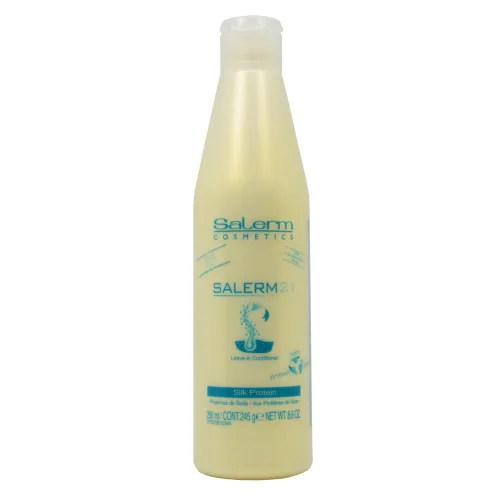 Vista 4 de Salerm Cosmetics 21 Acondicionador SIN ENJUAGUE, Liposomas de Provitamina B5 y Proteína de Seda (1.73 oz - tamaño mini de viaje)