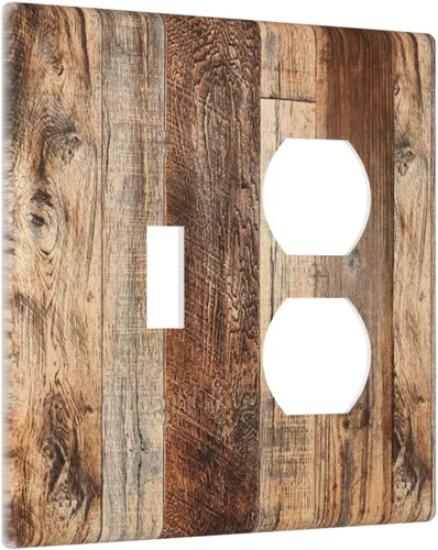 Vista 15 de Placa de Interruptor de Luz de Palanca Única Abstracta en Negro, Blanco y Gris, Cubierta de Tomacorriente, Placa de Pared Decorativa de Un