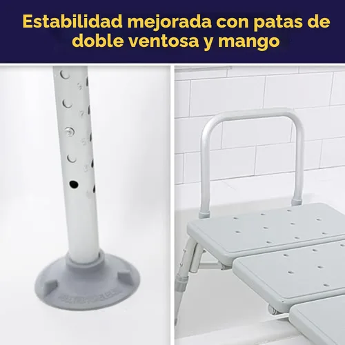 Vista 6 de Drive Medical plástico transfer Banco, Gris, 12011KD-1, Sin empaque de fábrica, Gris, 1, 1