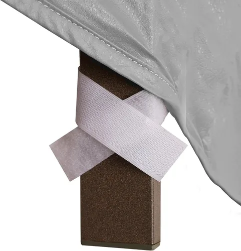 Vista 2 de Protective Covers Juego de mesa de patio resistente a la intemperie y funda para silla de respaldo alto, 60 pulgadas, mesa redonda, gris