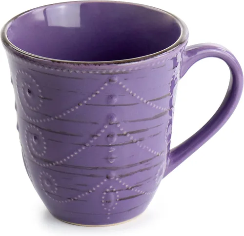 Vista 6 de Elama Rustic Birch - Vajilla de cerámica de 16 piezas en color morado (EL-RUSTICBIRCH)