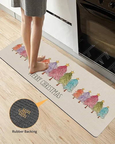 Vista 3 de Tapete de baño de Navidad para bañera, antideslizante, de secado rápido y absorbente, tierra de diatomeas, fregadero, dormitorio, cocina, tapete