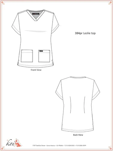 Vista 4 de KOI Basics 384PR Leslie Scrub - Blusa azul XS para mujer