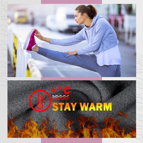 Vista 2 de NEW YOUNG 3 Pack Fleece Lined Sweatpants for Women-Womens Joggers Pants with Pockets Workout Yoga Pants