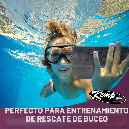 Vista 5 de Kemp USA - Ladrillo de buceo de goma de 10 libras, peso de agua rectangular duradero