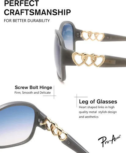 Vista 3 de Pro Acme Gafas de sol redondas de moda para mujer, con marco de moda, protección UV400