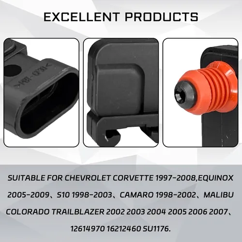 Vista 3 de Sensor de presión de aire absoluta del colector del sensor de mapa SU1176 12614970 16212460 para Chevy Corvette 1997-2008, Camaro 1998-2002, Equinox