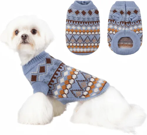 Vista 10 de Suéter suave y cálido para perro, suéter de punto para gato, suéter clásico grueso para mascotas, lindo suéter de invierno para cachorros, ropa