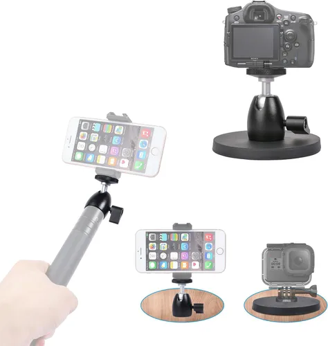 Vista 5 de Ruittos Soporte magnético para cámara GoPro Insta360 Akaso DJI Action, con cabeza de bola de rotación, revestimiento de goma súper fuerte, imán