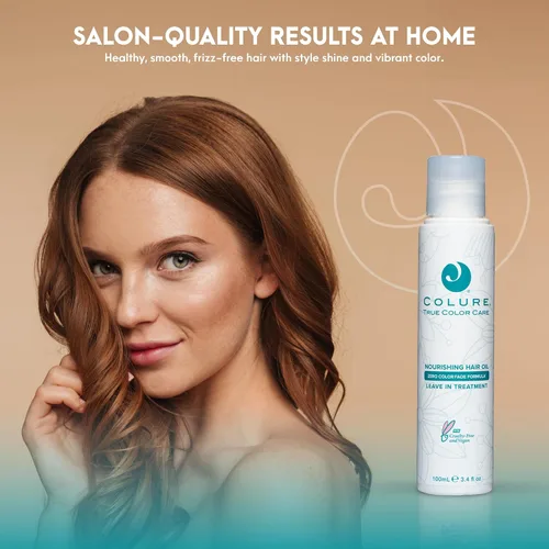 Vista 8 de COLURE Aceite nutritivo para el cabello, 3.4 onzas líquidas, tratamiento de peinado antiencrespamiento y protector térmico para brillo y humedad
