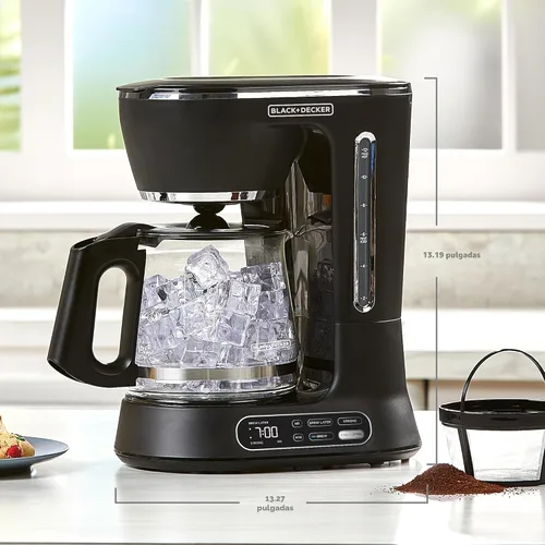 Vista 9 de BLACK+DECKER Split Brew - Cafetera digital de 12 tazas, CM0122, café helado o caliente, programable, toque rápido, mantiene el calor de 4 horas