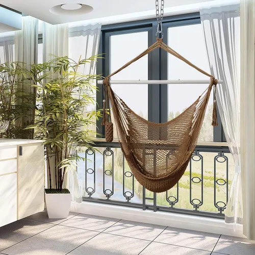 Vista 8 de Lazy Daze - Silla colgante de cuerda para columpio, silla de hamaca de Natural