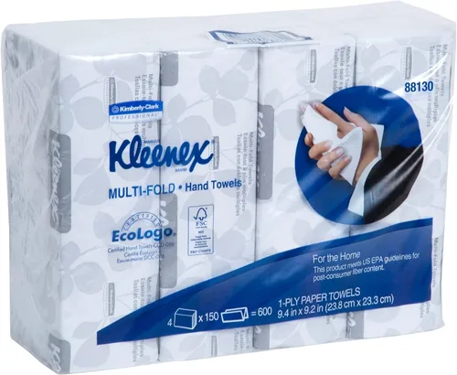 Vista 6 de Kleenex(R) - Toallas de mano multipliegues, 150 toallasmanga, paquete de 4 mangas, 150 unidades (paquete de 4)