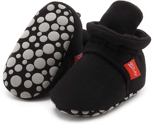 Vista 96 de Botines de forro polar para bebés, niños y niñas, pantuflas antideslizantes con agarre suave, zapatos de calcetín para recién nacidos, cuna