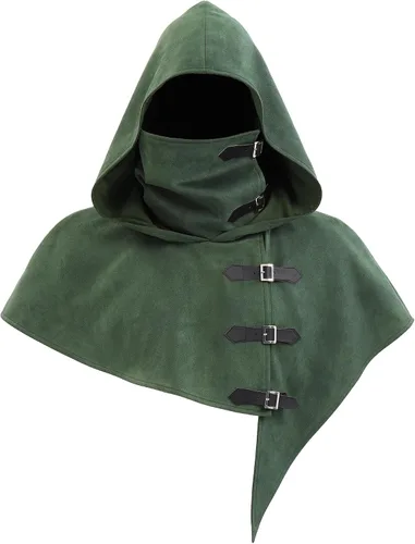 Vista 8 de FURPHI Capucha medieval con hebillas renacentistas para hombres y mujeres, accesorios de disfraz de Halloween
