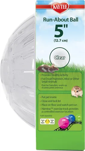 Vista 3 de Bola de ejercicios para hámster enano Kaytee, Transparente Diversión de pelota de hámstPelota transparente para jugar. Juguetes de jerbo, área
