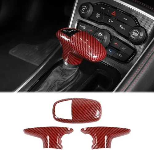 Vista 13 de CheroCar Funda para perilla de palanca de cambios Dodge Accesorios internos para Dodge Challenger Charger 2015-2022, para Dodge Durango 2018-2022