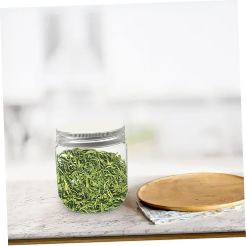 Vista 8 de YARNOW Tarro de almacenamiento de cocina de 4 piezas de tarros de plástico con tapas para caramelos, tarros de cristal con tapas, tarros de maní