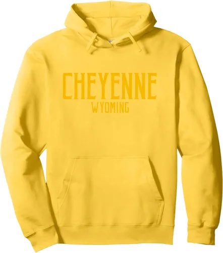 Vista 6 de Cheyenne Wyoming WY - Sudadera con capucha con estampado de ámbar