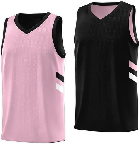 Vista 5 de KXK Camiseta de baloncesto reversible para hombre, sin mangas, uniforme de equipo Verde neón y negro
