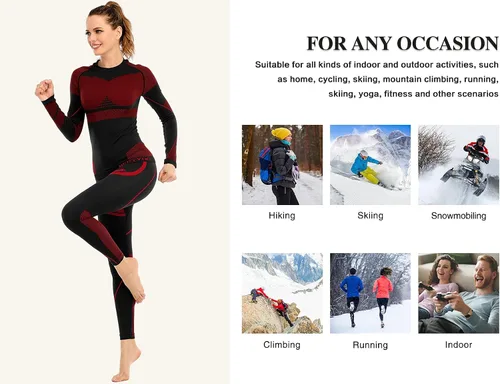 Vista 7 de MEETYOO Thermal Underwear for Women, Winter Warm Long Johns Thermal Sets Cold Weather Gear Base Layer for Skiing Running