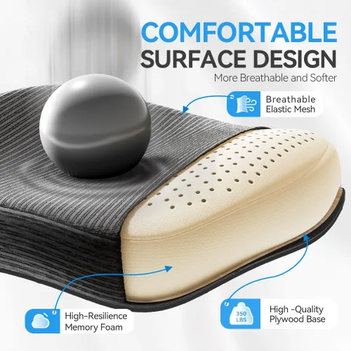 Vista 6 de Freepub Silla de oficina ergonómica con reposacabezas 3D, silla de escritorio de oficina de malla con soporte lumbar ajustable, silla de computadora