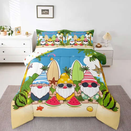 Vista 10 de Erosebridal Blue Ocean - Juego de edredón tamaño individual Juego de ropa de cama de ballena delfín y tortuga marina para niños y niñas, juego