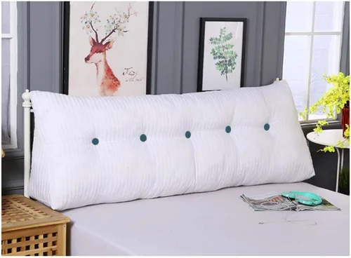 Vista 4 de Almohada de cojín grande suave y cómoda para el respaldo del cabecero para leer Descanso en cama individual, soporte de cuña triangular transpirable