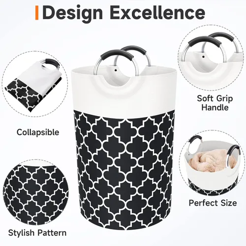 Vista 3 de Fabspace Cesta Grande para Ropa Sucia Cesto para Ropa Sucia Bolsa Contenedor de Lavado Bolsa para Ropa Plegable Alta con Asas Impermeable Viaje Baño
