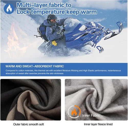 Vista 23 de MEETWEE Paquete de 4/5 camisas de compresión térmica para hombre, manga larga, forro polar, capa base, equipo de entrenamiento de invierno