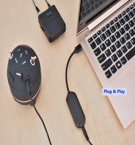 Vista 3 de Micrófono Lavalier inalámbrico con receptor USB, distancia de recepción de 132 pies, captación de sonido sensible, reducción de ruido inteligente