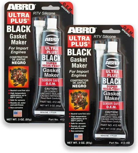 Vista 10 de ABRO Ultra Plus 999 RTV Sellador de silicona y fabricante de juntas, para motores de importación, seguro para sensores, no corrosivo, sellador