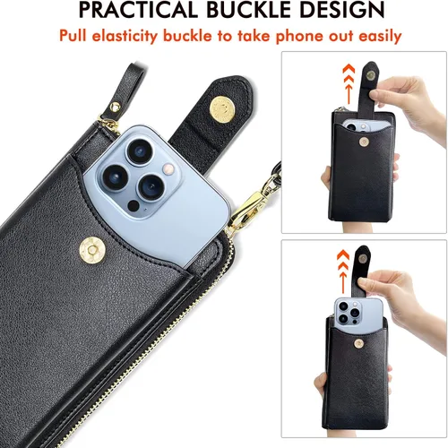 Vista 7 de Peacocktion - Bolso pequeño para teléfono celular, para mujeres, minibolso de hombro ligero para cruzarse por el cuello, con ranuras para tarjetas