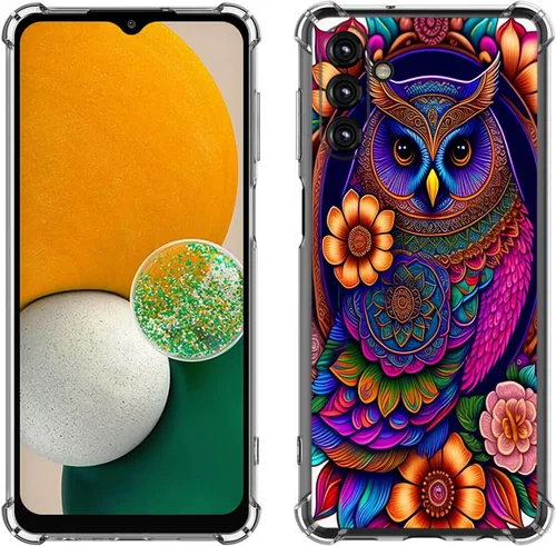 Vista 32 de Samsung Galaxy A14 5G - Funda para teléfono celular, diseño de flores de mariposa azul, a prueba de golpes, TPU con bordes elevados, compatible