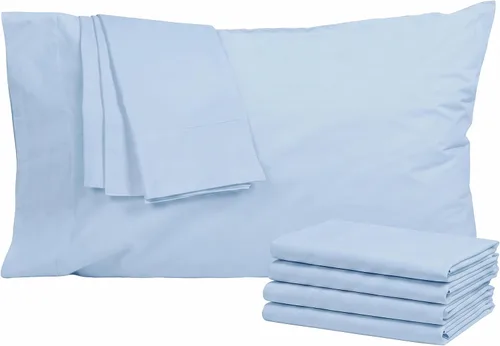 Vista 17 de Pillow Cases 100% Cotton Percale Standard Queen Set of 2 Blue Floral Floral Pillowcases Breathable Hypoallergenic Pre-Shrunk, 20 Inch x 30 Inch
