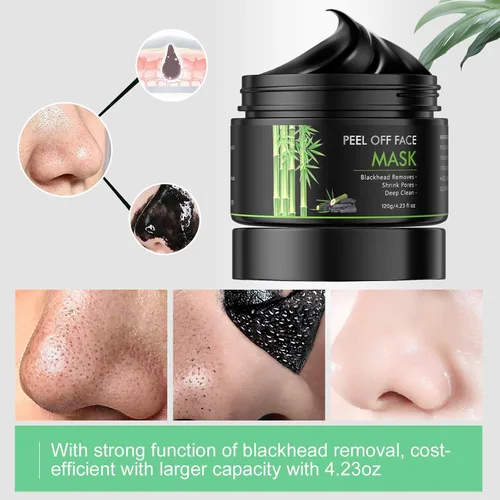 Vista 3 de Mascarilla removedor de puntos negros, mascarilla facial de carbón para limpieza profunda para cara, nariz, poros y acné, para todo