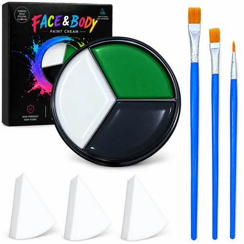 Vista 12 de Paleta de pintura corporal de cara azul Maquillaje de Halloween Kit de Maquillaje H Blue