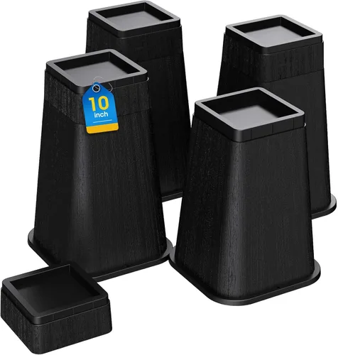 Vista 11 de MYMULIKE Elevador de Cama de 8 Pulgadas de Alta Resistencia, Soportes de Elevación de Muebles Soporta Hasta 6,000 Libras para Mesa, Pata de Negro