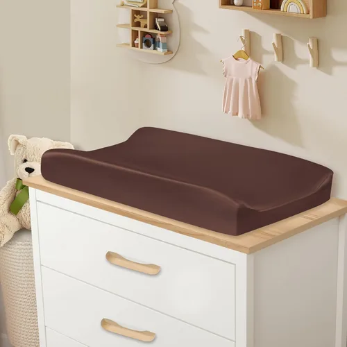 Vista 2 de SiinvdaBZX Paquete de 2 fundas para cambiador para bebés, niñas y niños, fundas de satén suaves y sedosas para cambiadores de pañales de 32 x 16